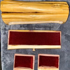 Natural cedar Wood Log trinket box